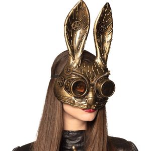 Boland - Steambunny - Half Masker - Goud - Accessoire voor Kostuum
