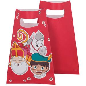 Sinterklaas papieren uitdeelzakjes 10x stuks - 23 x 15 cm - Ideaal voor traktaties