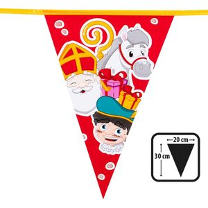 Boland - PE Vlaggenlijn - Sinterklaas - Sint & Piet - Feestversiering - 6 meter