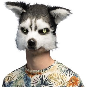 Zwart Witte Masker Husky Pluche