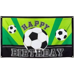 Boland BOL62502 Voetbal Vlag Happy Birthday - 90 x 150 cm - Polyester