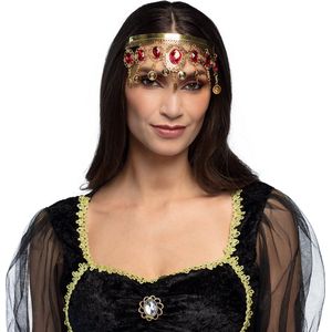 Boland 64565 - Kroon buikdanseres, gouden tiara, accessoire voor verkleedkleding, carnaval en themafeesten