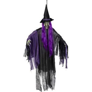 Prextex Levensgrote hangende vliegende heks - enge Halloween-decoratie