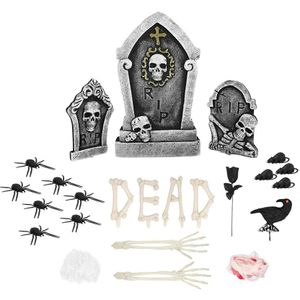 Complete halloween grafsteen decoratie set