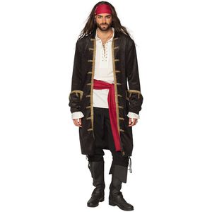Boland 74178 - Piratenjack voor heren, zwart/goud, herenjas, piraat, carnavalskostuum, themafeest