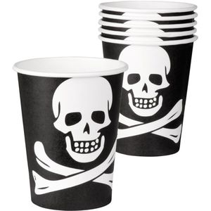 Piraten Bekers Schedel Papier 210ml 10st