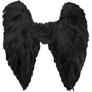 Boland - Vleugels engel Fallen zwart Zwart - Volwassenen - Vrouwen - Engel - Halloween en Horror- Feeën, Elfjes en Engeltjes