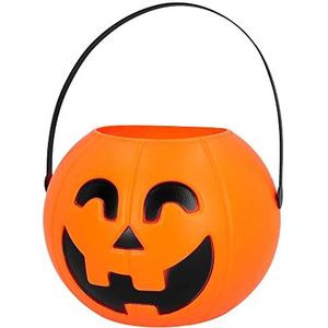 Boland 74593 Pompoenemmer voor Halloween met licht en geluid, plastic tas, Halloween-decoratie, kostuumaccessoires