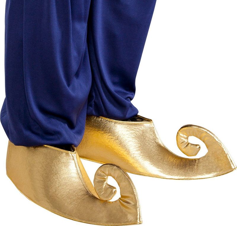 Boland 81990 - Overschoenen Sultan in Goud, 1 paar voor volwassenen, schoenovertrekken in één maat, kostuumaccessoires voor carnaval, halloween of vrijgezellenfeest