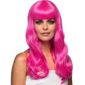 Boland Verkleedpruik dames - roze - Cabaret/hollywood/diva/festival/cosplay - Carnaval - lang chique haar