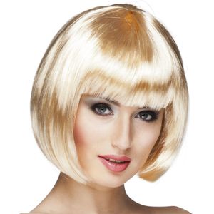 Verkleedpruik dames - blond - Cabaret/Hollywood/Diva - Carnaval - kort haar bobline