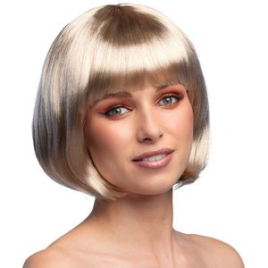 Boland - Pruik Cabaret Platinumblond Blond - Steil - Kort - Vrouwen - Can Can - Glitter And Glamour