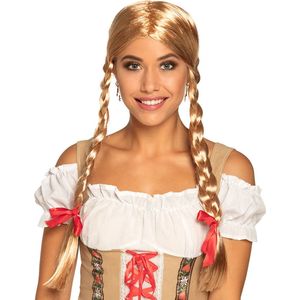 Boland 86117 - pruik Heidi met gevlochten vlechten, blond kunsthaar, volksfeest, vlechtkapsel, themafeest, carnaval