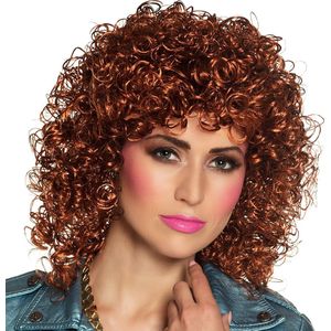 Boland - Pruik Club bruin Bruin - Krullen - Halflang - Vrouwen - - 80's & 90's - Disco