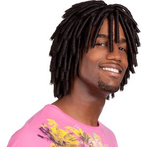 Boland - Pruik Levi Zwart - Krullen - Halflang - Mannen - - Rasta - Jamaica