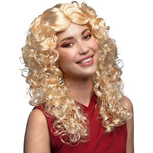 Verkleedpruik voor dames - blond - Jaren 80/90/Western/fantasy - Carnaval - lang haar - Dolly - Verkleedpruiken