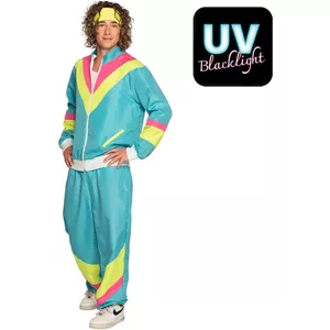 W WIDMANN MILANO Party Fashion - Kostuumpak, disco-stijl, jaren 80-outfit, joggingpak voor carnaval en feestjes
