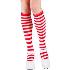 Kniekousen - Rood/Wit - 100% Polyester - Antislip Rand