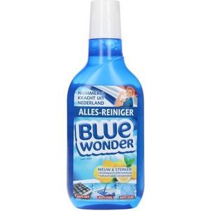 Blue Wonder Allesreiniger, Ontvetter en Reinigingsmiddel, Flacon met Dop, Geconcentreerde Universele Reiniger, Voor Vet, Vuil en Vlekken – Groot Formaat 750 Milliliter