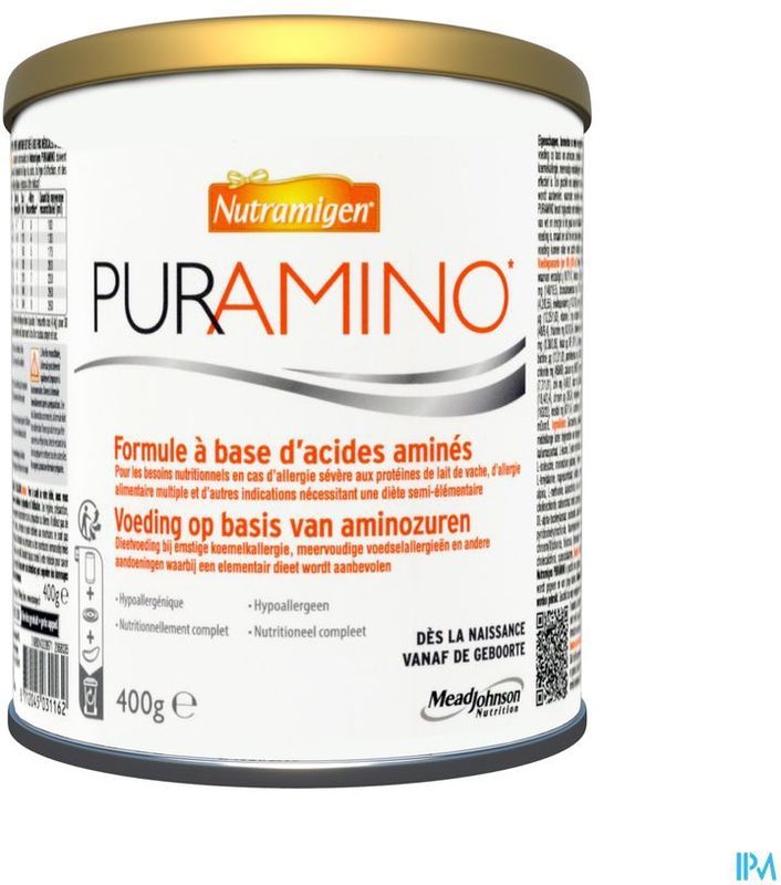 Nutramigen Puramino - Zuigelingenvoeding op basis van aminozuren - Dieetvoeding - 400 gram