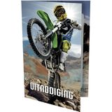 Uitnodiging - Motorcross - 9x14cm - Set van 6 - Inclusief Enveloppen