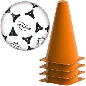 Oranje Pionnen 17 cm set van 4 Stuks Metv Plastic Voetbal - Voetbal Training Pionnen