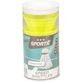 SportX Speed Badminton Shuttles in Koker 3 Stuks Neon Geel/Groen