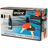 SportX Oprolbare Tafeltennisnet + 2 Bats