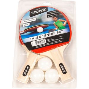 2x Tafeltennis batjes sport set met 3 ballen - Ping Pong spelen op kantoor of thuis