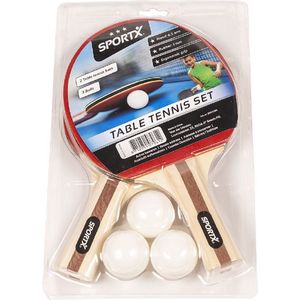 Tafeltennis batjes Ping Pong set met 3 ballen