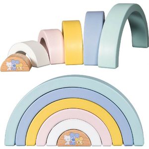 Woezel en Pip Baby Regenboog - Constructiespeelgoed - 6-delig - Hout -  Vanaf 1 jaar