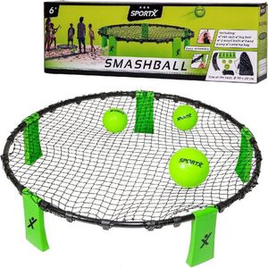 SportX Smashball - Vang- en werpspel voor kinderen vanaf 7 jaar - Inclusief handpomp en opbergtas