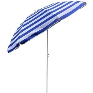 Outdoor Parasol Strepen 180 cm Blauw/Wit