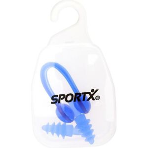 SportX - Neusclip en Oordopjes - Blauw - Silicone - Bewaardoosje