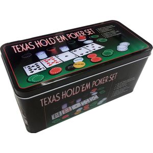 Texas Hold'em Poker Set - Complete pokerset met 200 fiches, 2 pakken kaarten en pokerkleedje - Geschikt voor spelers vanaf 12 jaar