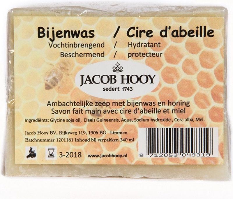 Jacob Hooy - Honing Bijenwaszeep - Handzeep - Natuurlijke Ingrediënten