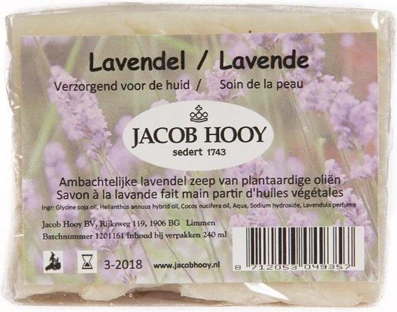 Jacob Hooy - Lavendelzeep - Handzeep - Natuurlijke Ingrediënten - Vegan