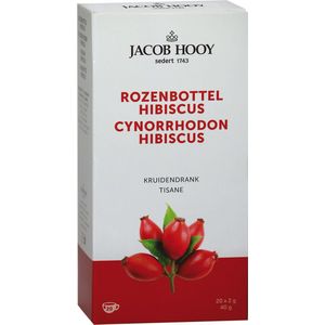 Jacob Hooy Rozenbottel hibiscus thee zakjes (20st)