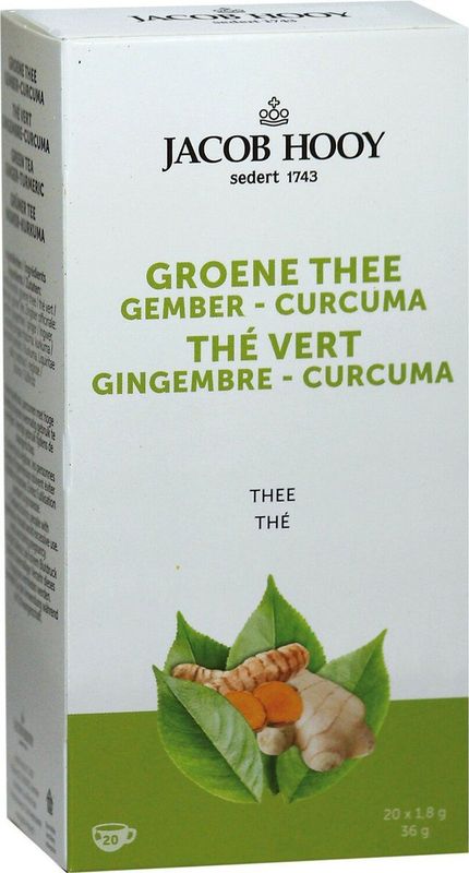 Jacob Hooy Groene Thee Gember - Curcuma 20 stuks