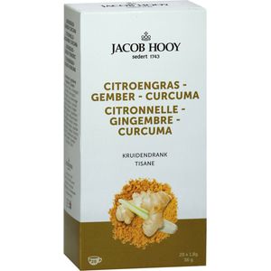 Jacob Hooy Thee - Citroengras - Gember - Curcuma - 20 Theezakjes
