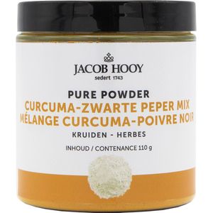 Jacob Hooy Curcuma - zwarte pepermix pure powder 110 gram 110g