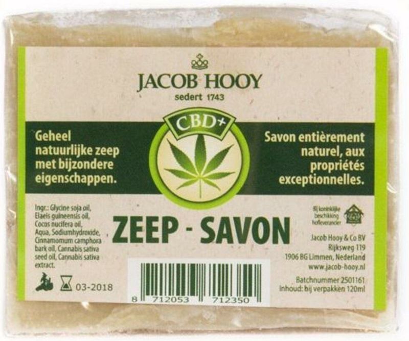 Jacob Hooy - CBD Zeep - Natuurlijke Zeep - Voor Gevoelige Huid