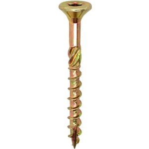 Woodies Ultimate spaanplaatschroef 6x60mm - platkop - geel verzinkt - deeldraad - T30 - 61460441 (Per 200 stuks)