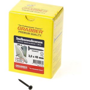 Grabber gipsplaatschroeven fijn draad 3,5x45mm PH2 (200 Stuks)