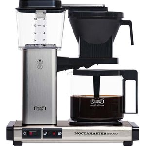 Moccamaster KBG Select - Geborsteld - Filterkoffiezetapparaat - Zilver - Zwart