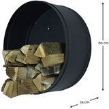 Houtmand Woodstock zwart metaal houtopslag 60cm