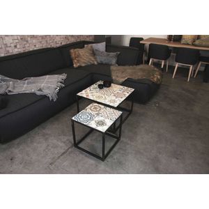 Spinder Design Ibiza Salontafel 60x60x40 - Blacksmith/Tegels