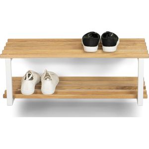 Landelijke Scandinavische Schoenenrek Rizzoli/Marco wit staal