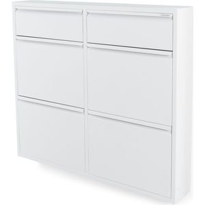 Spinder Design - Billy 6 - Schoenenkast - Wit - Gepoeerd Staal
