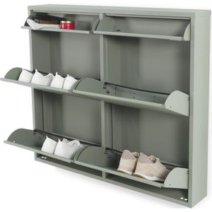 Vicco Helge Schoenenkast - 60 X 128.5 Cm 3 Compartim Zwart 3 Compartimenten 1061555155